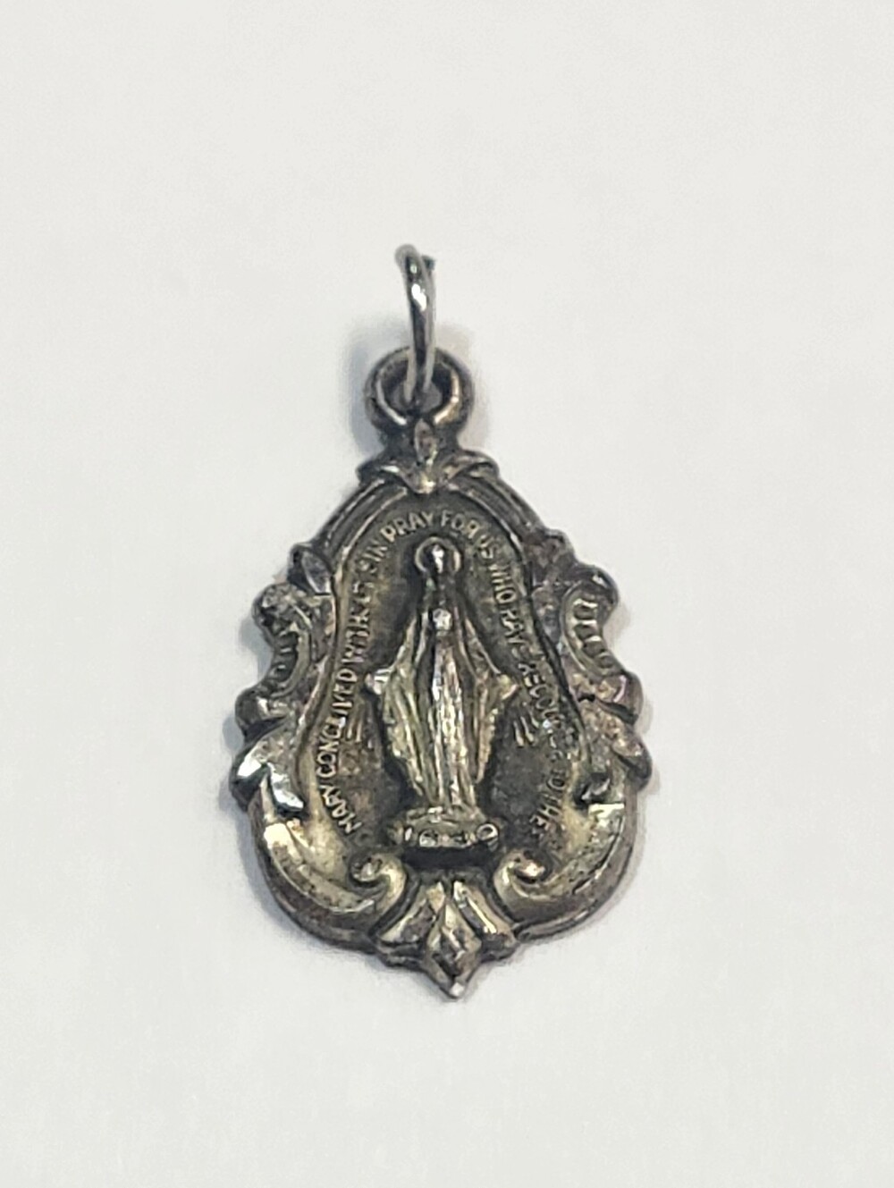 Sterling Silver Virgin Mary Religious Medal Pendant